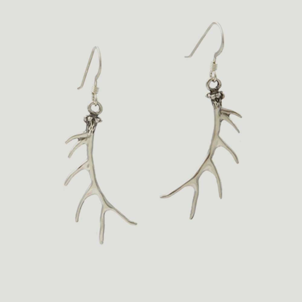Sterling Silver Elk Antler Earrings