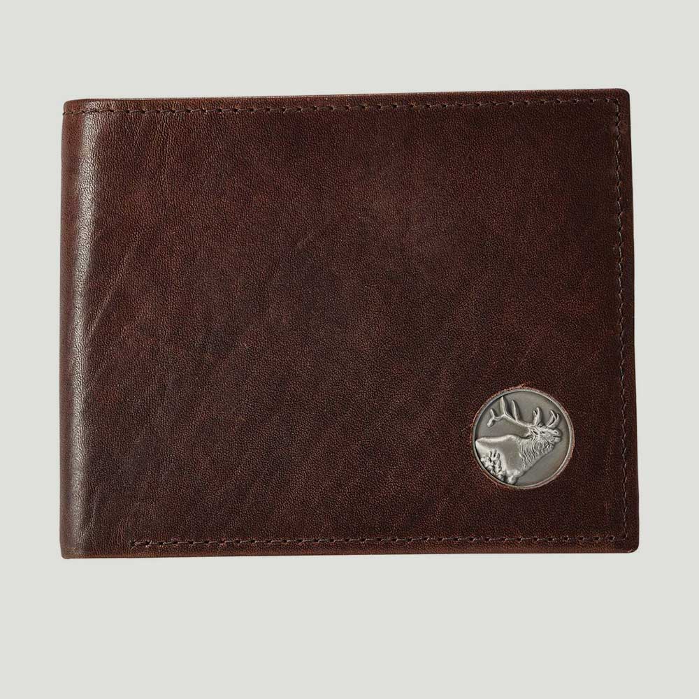 Leather Billfold with Elk Concho